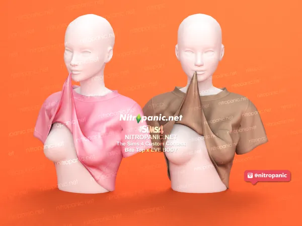 Alpha Bite Top - The Sims 4 Custom Content
