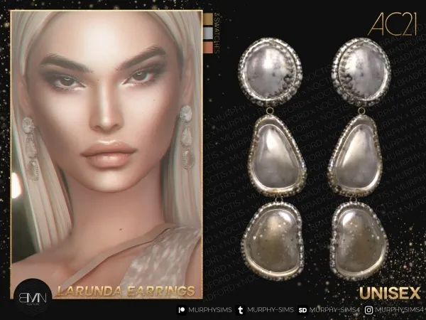 Alpha Larunda Earrings [AC21 Day 19] - The Sims 4 Custom Content