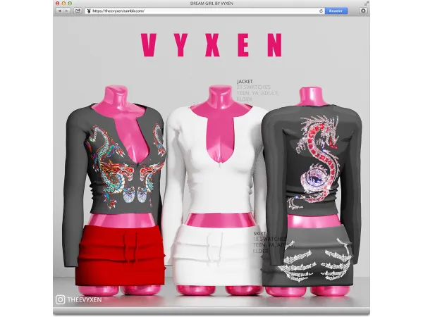 Alpha [vyxen] dream girl skirt - The Sims 4 Custom Content