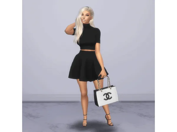 Mix Chanel Grand Shopping Tote Bag Poses by simsfinds - The Sims 4 Custom Content
