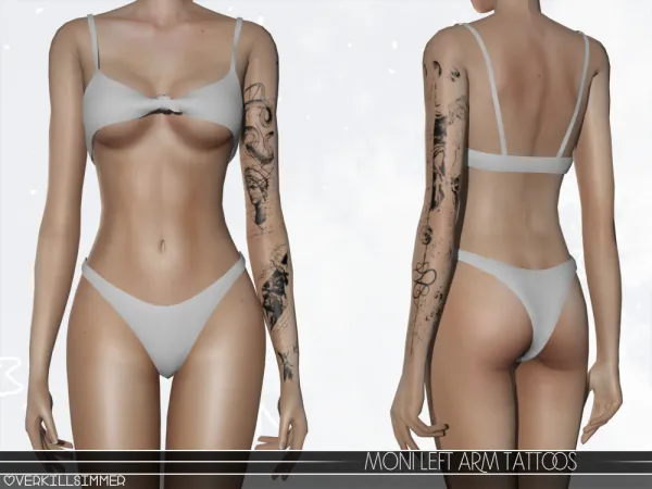 Mix Moni left arm tattoos - The Sims 4 Custom Content