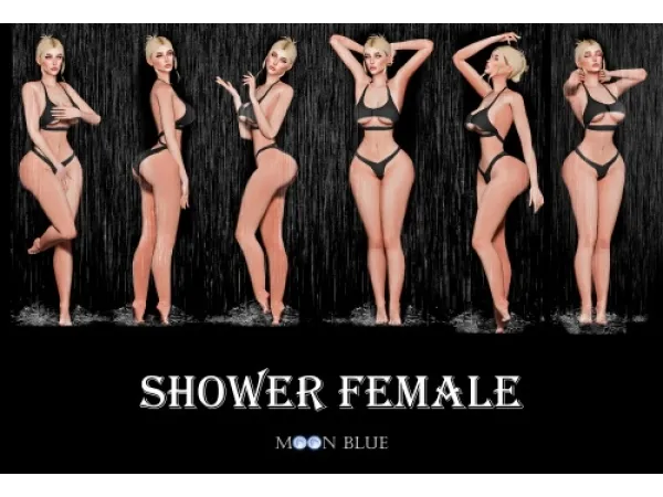Alpha SHOWER FEMALE MOON BLUE - The Sims 4 Custom Content