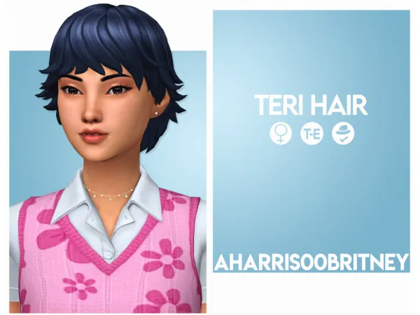 Maxis Match Teri Hair by aharris00britney - The Sims 4 Custom Content