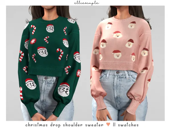 elliesimple - christmas drop shoulder sweater