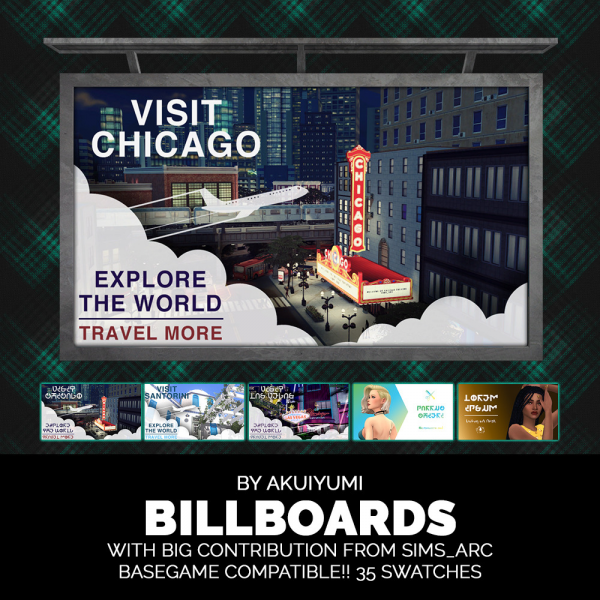 Maxis Match Billboards by simsfinds - The Sims 4 Custom Content
