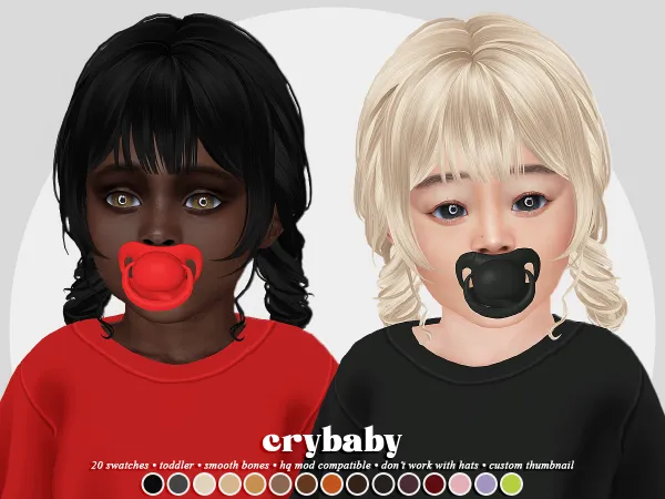 Alpha crybaby nikki hair (kotehok) - The Sims 4 Custom Content