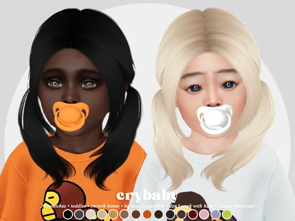 Alpha crybaby sucker punch hair (nightcrawler) - The Sims 4 Custom Content