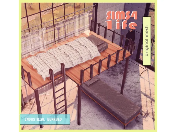 Mix Industrial bunkbed by Sims41ife - The Sims 4 Custom Content