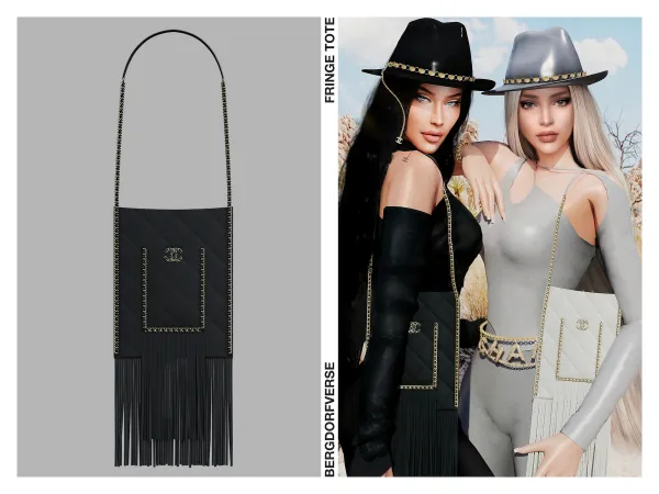 Alpha Fringe Tote - The Sims 4 Custom Content
