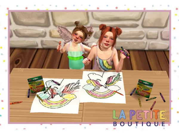Alpha Acc and decor [posepack] Every child is an artist by simsfinds - The Sims 4 Custom Content