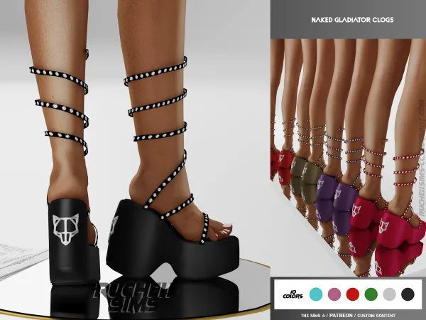 Alpha NAKED GLADIATOR CLOGS SANDALS - The Sims 4 Custom Content