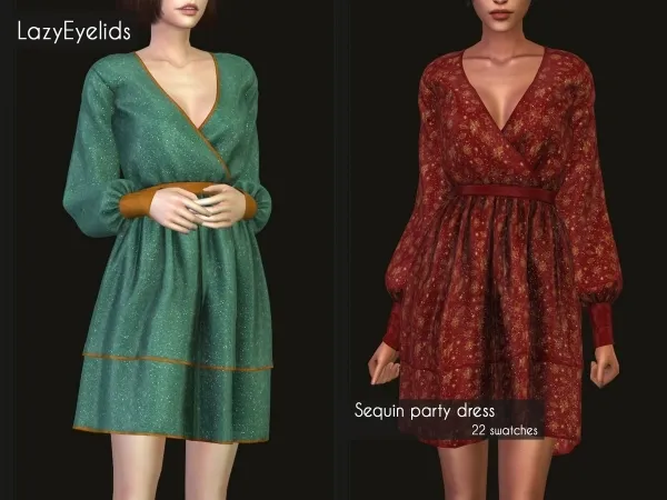 Alpha Sequin party dress - The Sims 4 Custom Content