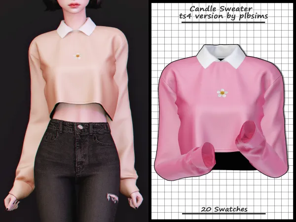 Alpha Candle Sweater Xmas Gift - The Sims 4 Custom Content