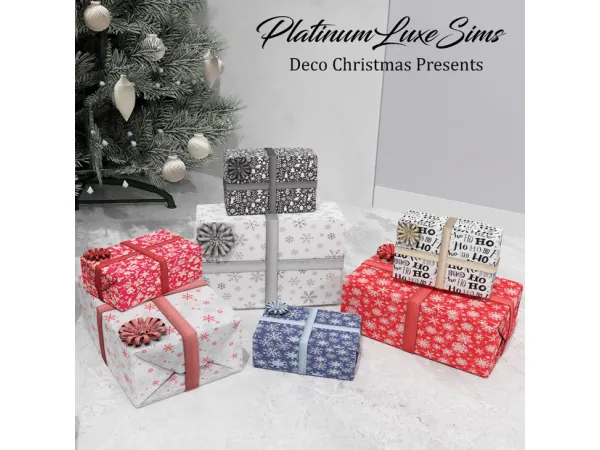 Alpha Deco Christmas Presents by PlatinumLuxeSims - The Sims 4 Custom Content