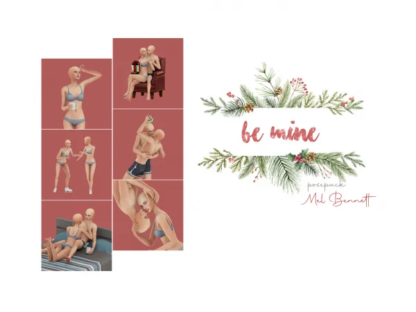 Mix Advent Calendar 23 Be Mine Posepack - The Sims 4 Custom Content