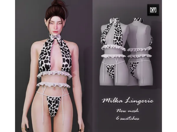 Alpha Milka Lingerie by Xtonsims - The Sims 4 Custom Content