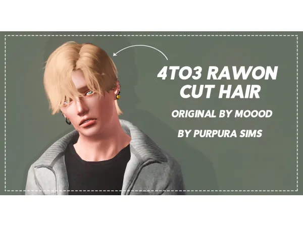 4TO3 RAWON CUT HAIR by PURPURA SIMS - The Sims 3 Custom Content