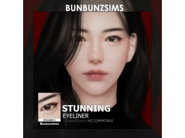 Stunning eyeliner ✿ 15 swatches by BunbunzSims