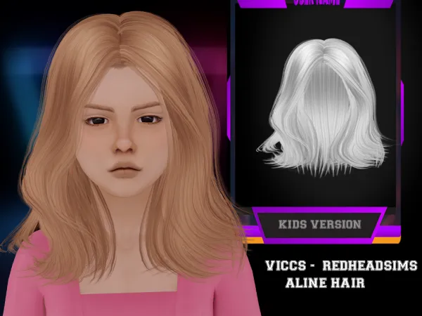 Alpha VICCS_REDHEAD ALINE CONVERTED FOR KDIS by viccs - The Sims 4 Custom Content