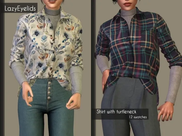 Alpha Shirt with turtleneck - The Sims 4 Custom Content