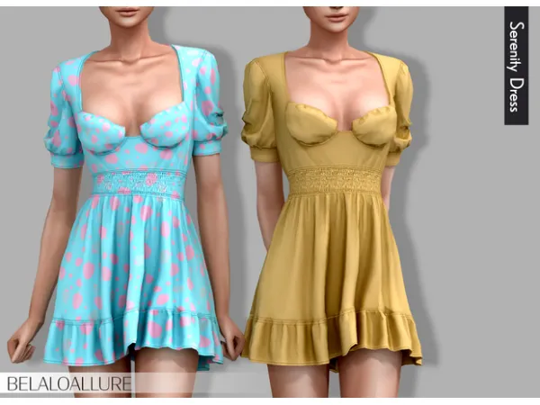 Alpha Belaloallure Serenity mini dress - The Sims 4 Custom Content