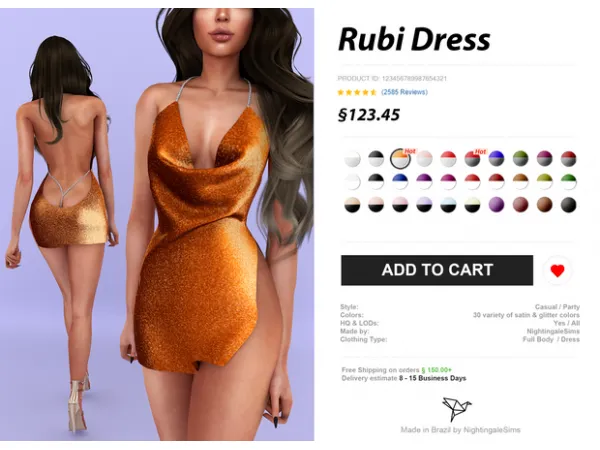 Alpha Rubi Dress by Nightingale Sims - The Sims 4 Custom Content