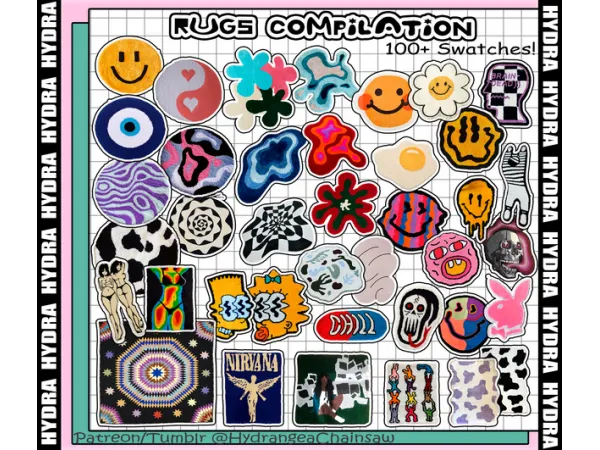 Mix Irregular rugs compilation by Hydrangea - The Sims 4 Custom Content
