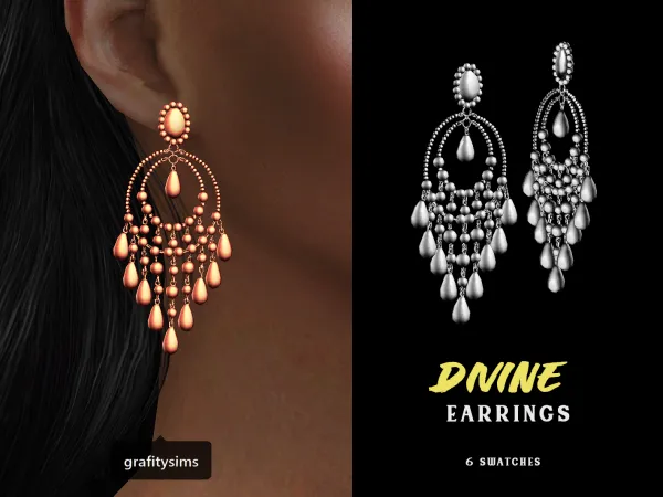 Alpha Divine Earrings - The Sims 4 Custom Content