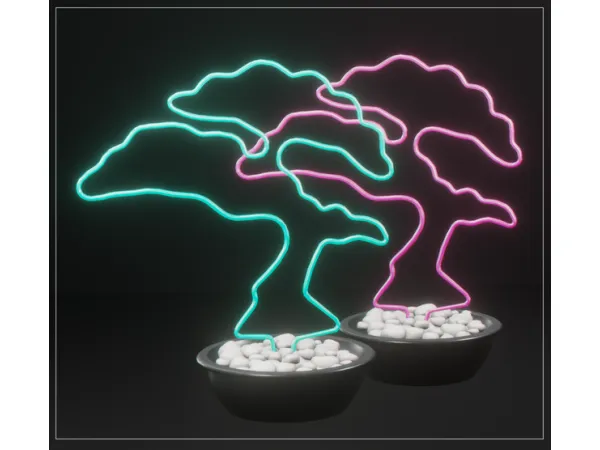 Mix Bonsai Neon by neriney - The Sims 4 Custom Content