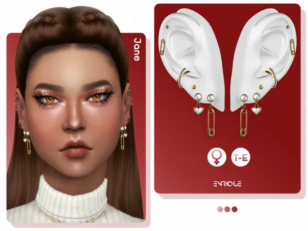 Mix [EnriqueS4] Jane Earrings - The Sims 4 Custom Content