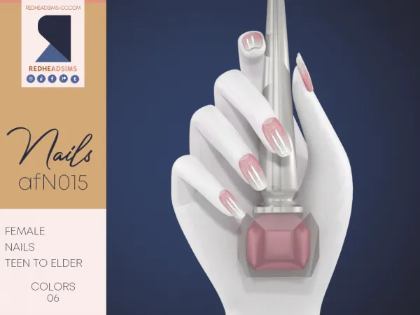 Mix AF NAILS N015 - The Sims 4 Custom Content