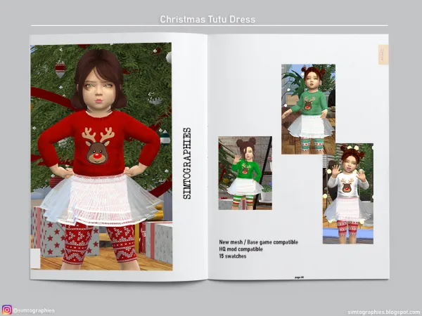 Alpha Christmas Tutu Dress - The Sims 4 Custom Content
