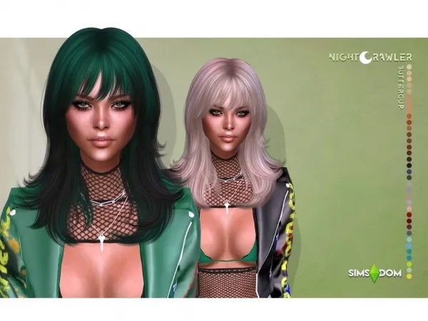 Alpha nightcrawler buttercup hair ppg collection - The Sims 4 Custom Content
