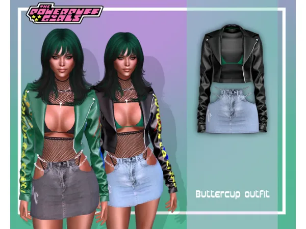Alpha PPG COLLECTION BUTTERCUP OUTFIT by simsfinds - The Sims 4 Custom Content