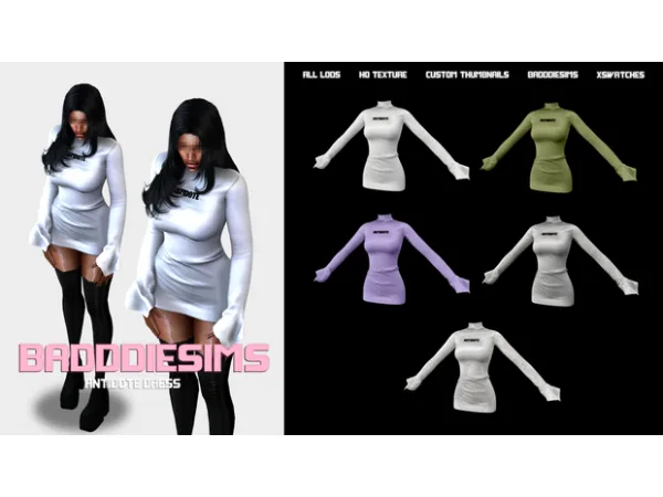 Alpha ANTIDOTE DRESS by simsfinds - The Sims 4 Custom Content