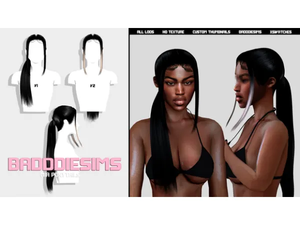 Alpha MIA PONYTAILS by simsfinds - The Sims 4 Custom Content