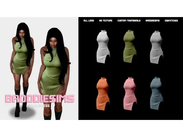 Alpha MIYARA DRESS by simsfinds - The Sims 4 Custom Content