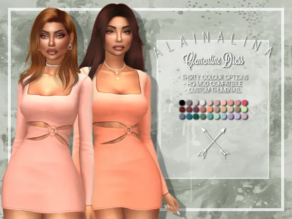 Mix Clementine Dress - The Sims 4 Custom Content