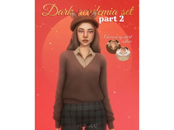 Maxis Match Dark academia clothing set Part 2 by Miiko - The Sims 4 Custom Content