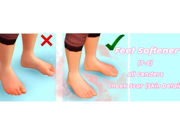 Maxis Match Feet Softener (Skin Detail) by CreamLatteDream - The Sims 4 Custom Content