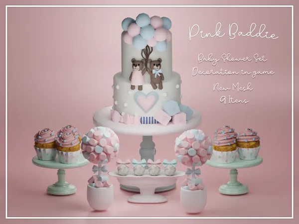 Mix Baby Shower Decoration Set - The Sims 4 Custom Content