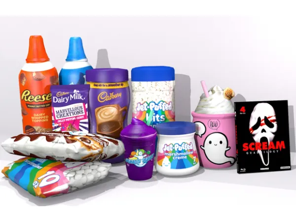 Alpha Halloween Movie Night Snacks by laskrillz - The Sims 4 Custom Content