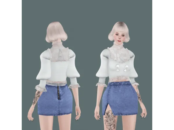 [cw]blousewithlace by simsfinds - The Sims 3 Custom Content