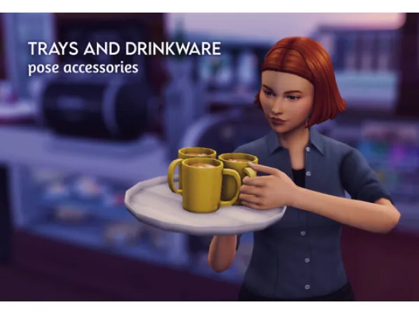 Maxis Match Pose accessories for Waiters by simsfinds - The Sims 4 Custom Content