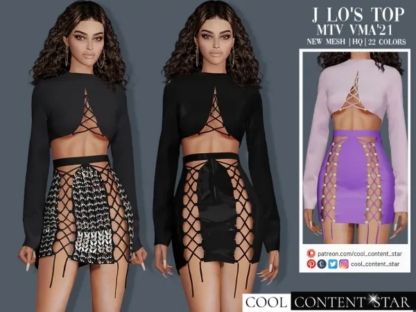 Alpha cool_content_star J Lo's Top by cool_content_star - The Sims 4 Custom Content