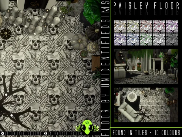 Alpha Paisley Floor - The Sims 4 Custom Content