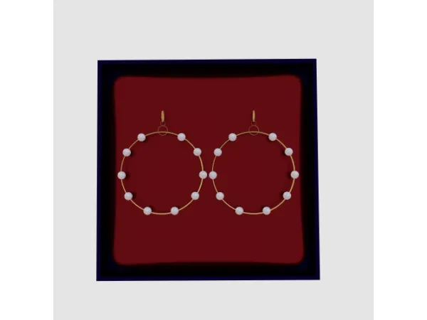 Alpha [Scarlett Bulckowisk] Pearl Hoop Earrings - The Sims 4 Custom Content