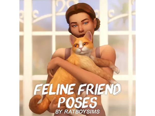 Mix feline friend poses by ratboysims - The Sims 4 Custom Content