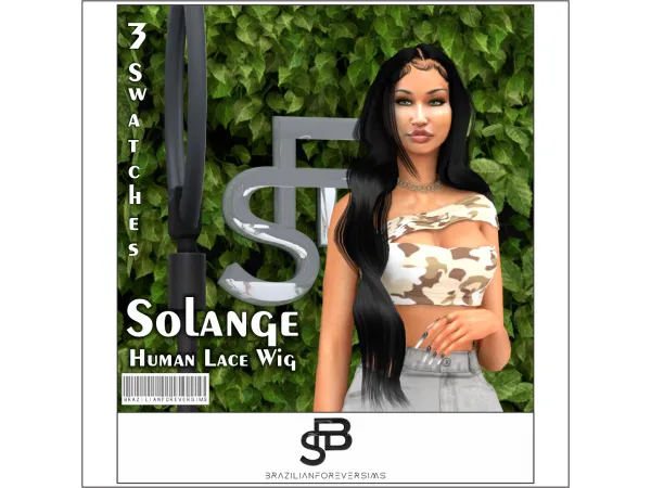 Alpha SOLANGE WIG - The Sims 4 Custom Content