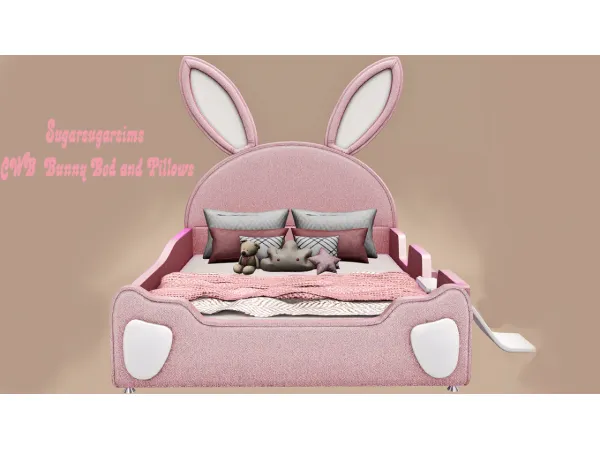 Sugsugarsims CWBs Bunny Bed and Pillows - The Sims 3 Custom Content